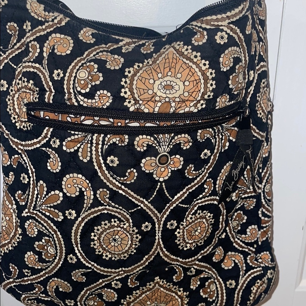 Vera Bradley Black and Gold Paisley Shoulder Bag - Picture 7 of 9